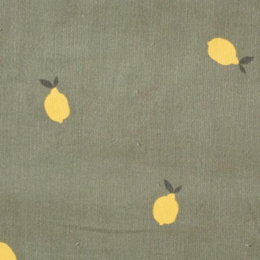 Babycord fein Zitronen gelb grün